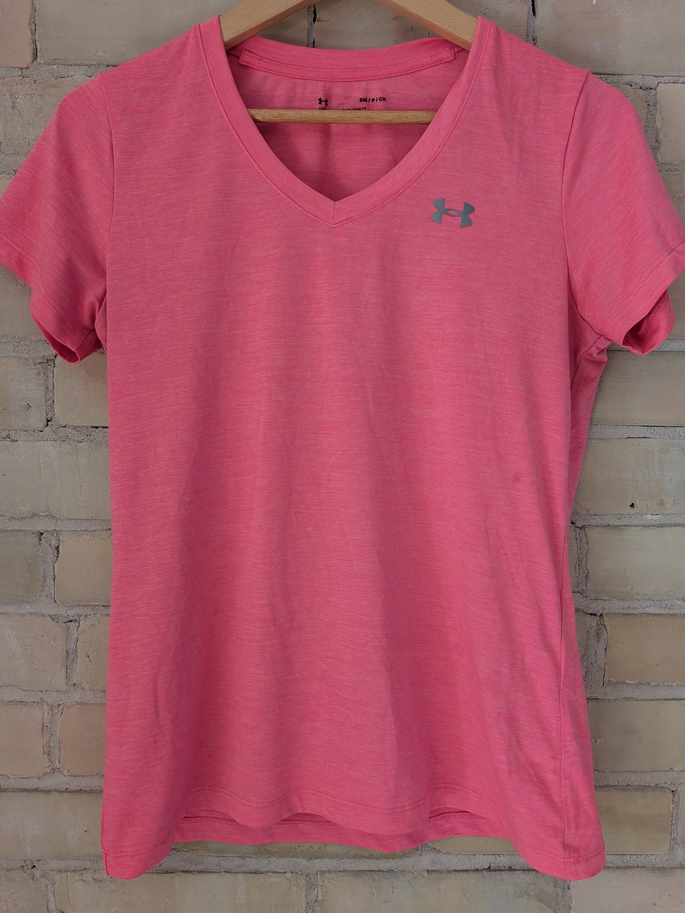 Under Armour Women's Pink V-Neck Performance Tee